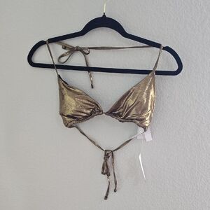 VENUS Shiny Gold Bikini Top